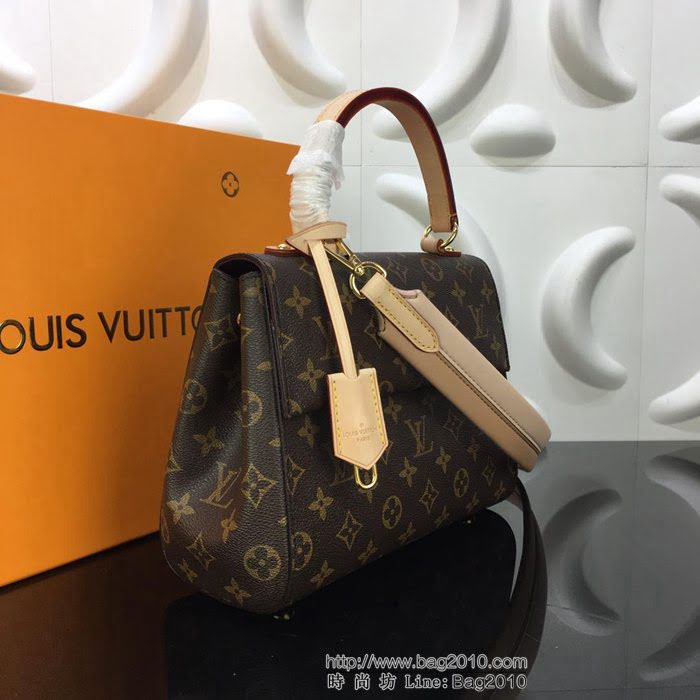 路易威登LV 頂級原單 CLUNY BB手袋 理想型商務手袋 手袋輪廓純粹 肩帶採用鮮亮配色 單肩手提斜挎 M43792  YDH2466
